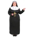 JADEO Kostüm Nonne-Kostüm in Übergrösse Karneval-Kostüm schwarz-weiss