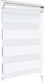 VOUNOT® Doppelrollo klemmfix ohne Bohren, Duo Rollo Klemmrollo für Fenster und Tür, 90x150 cm, Weiß