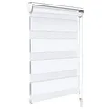 VOUNOT Doppelrollo klemmfix ohne Bohren, Duo Rollo Klemmrollo für Fenster und Tür, lichtdurchlässig & verdunkelnd Fensterrollo, 90x150cm, Weiß