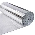 VOUNOT Isolierfolie Dämmfolie 10m x 60cm x 3mm, Doppelte Alu-Luftpolsterfolie Heizkörper Reflexionsfolie Thermofolie