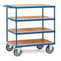 Fetra Tischwagen mit Holzwerkstoffplatten 4 Etagen 850x500 mm Ladefläche