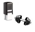 Bonuskartenstempel mit Motiv Hantel - Fitnessstudio Stempel inkl. Stempelkissen für Bonuskarte Rabattkarte Kundenkarte 10 x 10 mm