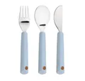 LÄSSIG Kinderbesteck Set 3-teilig Gabel, Löffel, Messer Edelstahl Silikongriff/Cutlery with Silicone Handle Happy Rascals Smile