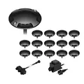 ledscom.de LED Boden-Aufbau-Leuchte Bunda, 4-flammig, schwarz für außen, befahrbar, warm-weiß, 15er Set
