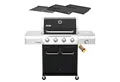 nexgrill Gasgrill 4B Gourmet Pro 4 + 1 Brenner, Seitenkochfeld & Gusseisen Plancha, 16,5KW, Gourmet Pro, Aufbaumaß: 134x56x121 cm