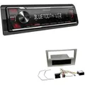 Kenwood KMM-BT209 1-DIN Autoradio Bluetooth USB AUX-In Short Body mit Einbauset für Opel Astra H Twin Top satin stone mit Canbus
