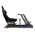 Thermaltake GR500 Racing Simulator Cockpit Schwarz | Sim Racing Rig | Alu/Stahl Rahmen | Fiberglas Rennsitz | verstellbare Wheel & Pedal Plate | RGB LED | bis 120 kg
