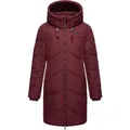 Ragwear Steppmantel Novista Stylischer Wintermantel mit zick zack Muster und großer Kapuze rot XL (42)