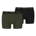 PUMA Herren Boxer Boxershorts Shorts Unterhosen Comfort Stretch 2er Pack, Farbe:Mehrfarbig, Größe:L, Artikel:-014 Forest Night Tonal