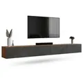 Planetmöbel TV-Board WEST TV Board 280 cm (2 x 140 cm) (TV Lowboard, Fernsehschrank hängend oder stehend), Fernsehtisch 2x 140cm breit goldfarben
