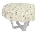 ANRO Tischdecke Wachstuch abwaschbar Canada Tischwäsche (Einzelstück 1-tlg), wasserabweisend pflegeleicht Relax Creme Rund 140cm beige Rund | Ø 140 cm x 140 cm x 140 cm