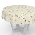 ANRO Wachstuchtischdecke Wachstischdecke Wachstuch Tischdecke abwaschbar Gartentischdecke Wasserabweisend Rund 140cm Schnittkante Canada Floral