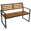 Gartenbank Gartenmöbel Parkbank Bank RAGUSA 2-sitzer 123cm Stahl anthrazit Holz