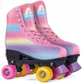 Apollo Rollschuhe Retro Discoroller, verstellbare Disco Roller Skates, größenverstellbar Rollerskates, Retro Design bunt S (31-34)