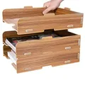 Tonsmile 3 Stück Briefkorb, Briefablage, Ablagefächer Stapelbar, Stapelbares Ablagefach als Schreibtisch-Organizer, Stapelbares Dokumentenablage, Ablagefächer, Briefablage A4