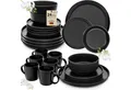 SÄNGER Tafelservice Madeira Geschirrset (24-tlg), 6 Personen, Steingut, schwarz, Handmade, VALUE COLLECTION
