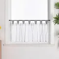 Kurzgardine scheibengardine, Weiß, Hellgrau, Textil, Streifen, 90x30 cm, ohne Technik, Wohntextilien, Gardinen & Vorhänge, Fertiggardinen, Scheibengardinen
