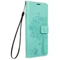 "Elegante Buch-Tasche Hülle Fancy \"Mezzo\"Book-Style Kartenfächer Baum Mandala für Samsung Galaxy A53 5G Baum Grün"
