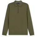 OLYMP Langarm-Poloshirt unifarben, Polokragen, regular fit, casual grün M (48/50)