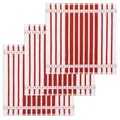 KRACHT 3er Pack Frottee Küchenhandtücher Blockstreifen ca.50x50cm Baumwolle rot