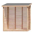 Gartenpirat Holzunterstand für Kaminholz Hylla aussen mit Rückwand Lärche – Kaminholzregal für 2 m³ Holz – 208 x 200 x 75 cm