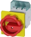 Siemens Haupt-/Not-Aus-Schalter 3LD2254-0TK53 | 3-polig 32A | IP65 | Frontbefestigung | Drehantrieb rot/gelb