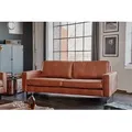 KAWOLA Sofa VILNIUS, Couch Lederfaserstoff, 2-Sitzer oder 3-Sitzer, verschiedene Farben braun 206 cm x 85 cm x 99 cm