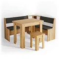 Vicco Eckbankgruppe Roman, Goldkraft Eiche, 150 x 120 cm mit Tisch, geeignet für Eckaufstellung in Küchen und Essbereichen