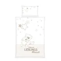 Herding Baby Best Kleinkinder-Bettwäsche-Set, Jana Lieblingsmensch Wendemotiv, Bettbezug 100 x 135 cm, Kopfkissenbezug 40 x 60 cm, Baumwolle/Renforcé