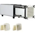 VEVOR Elektrischer Pommes Frites Schneider Kartoffelschneider mit 1/2-Zoll- und 3/8-Zoll-Klingen Edelstahl, Kartoffelschneider und Zerkleinerer - Silber