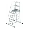 MUNK Aluminium-Podesttreppe einseitig begehbar fahrbar 7 Stufen