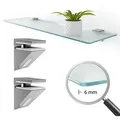 Glasregal Badezimmer Badregal Duschablage Glasablage Mit 6 Mm Dicke Wandregal Für Badezimmer Schlafzimmer - Metallhaltern Montiert - 40 Cm X 13 Cm
