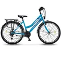 Talson 24 Zoll Mädchenfahrrad 21-Gang Shimano Drehgriffschaltung Türkis mit Beleuchtung nach STVO