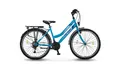 Talson Kinderfahrrad 24 Zoll Cityrad, 21 Gang Shimano, Kettenschaltung, mit Beleuchtung nach StVZO und Gepäckträger Türkis