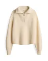 OPUS Damen Pullover | POY Loose Rippstrick Troyer aus recyceltem Polyester Mix Soft Cream, 38