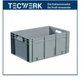 Transport Stapel Behälter grau L400xB300xH220mm, 20 l geschlossen Durchfassgriff