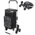 eluno Einkaufstrolley OKEL, Treppensteiger inkl. Kühlfach, schwarz, 50 l