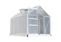 GARMIO Gewächshaus Gewächshaus NEAPEL aus Aluminium, 4,75m² 4mm Wand, Schiebetür, BxTxH: 190 x 250 x 195 cm, inkl. Fundament,wetterfest und stoßfest, inkl Regenrinne, mit einem (1) Dachfenstern für optimale Belüftung, winterfest, Dachfenster, für Selbstversorger