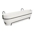 elho Vibia Campana Balkonkasten Allin1 70 mit Wasserreservoir - Übertopf für Balkon - 100% recyceltes Plastik - Ø 70.4 x H 17.7 cm - Weiß/Seidenweiß