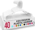 Utopia Home Packung mit 40 Kinderkleiderbügeln - 11,5“ Baby- und Kinderkleiderbügel aus Kunststoff für den Kleiderschrank, Für den täglichen Gebrauch, weiß