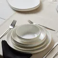 Karaca Geschirr-Set Streamline Saturn Geschirrset Tafelservice 4 Personen 19 teilig, Kombigeschirr Porzellan Tafelservice Tellerset Tafelset