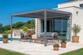 PIANA 4x3m graue bioklimatische Anlehnpergola aus Aluminium – verstellbare Lamellen