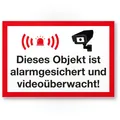Objekt Alarmgesichert Videoüberwacht Schild  Achtung Vorsicht Videoüberwachun...