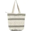 Marrakesch Boho Tasche für Damen & Mädchen 43cm | Handgefertigte Strandtasche aus Baumwolle Kalpur -1- mit Reißverschluss & Innentasche | Ethno ... - Beige
