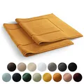 Blumtal 2er Set Premium Frottier Badematte - Badeteppich Oeko-TEX® Zertifiziert, waschbarer Badvorleger 50x80cm, saugstark & weich, Pumpkin Spice - braun