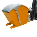 BAUER Kippbehälter mit Runddeckel - 750 l Volumen - 1000 kg - Sammelbehälter - gelborange