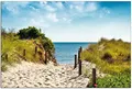 Wallario Outdoor-Poster für Garten oder Balkon Auf dem Sandweg zum Strand, Motivbanner Größe: ca. 60 x 90 cm, Outdoor-Bild
