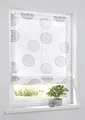Kutti Raffrollo Ösenrollo Bella Ausbrenner Weiss anthrazit Bedruckt Kreis Motiv, incl. Fensterhaken (45 x 140 cm)