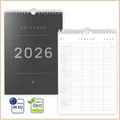 UNITURE® DIN A4 Familienplaner 2026 (15 Monate – bis Dez 2026) | 4 Spalten | Oktober Start | nachhaltig & schmierfrei