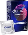 durex Kondome Intense, 22 St., Komfortabler Sitz, mit Noppen, Rippen & viel Desirex-Gel